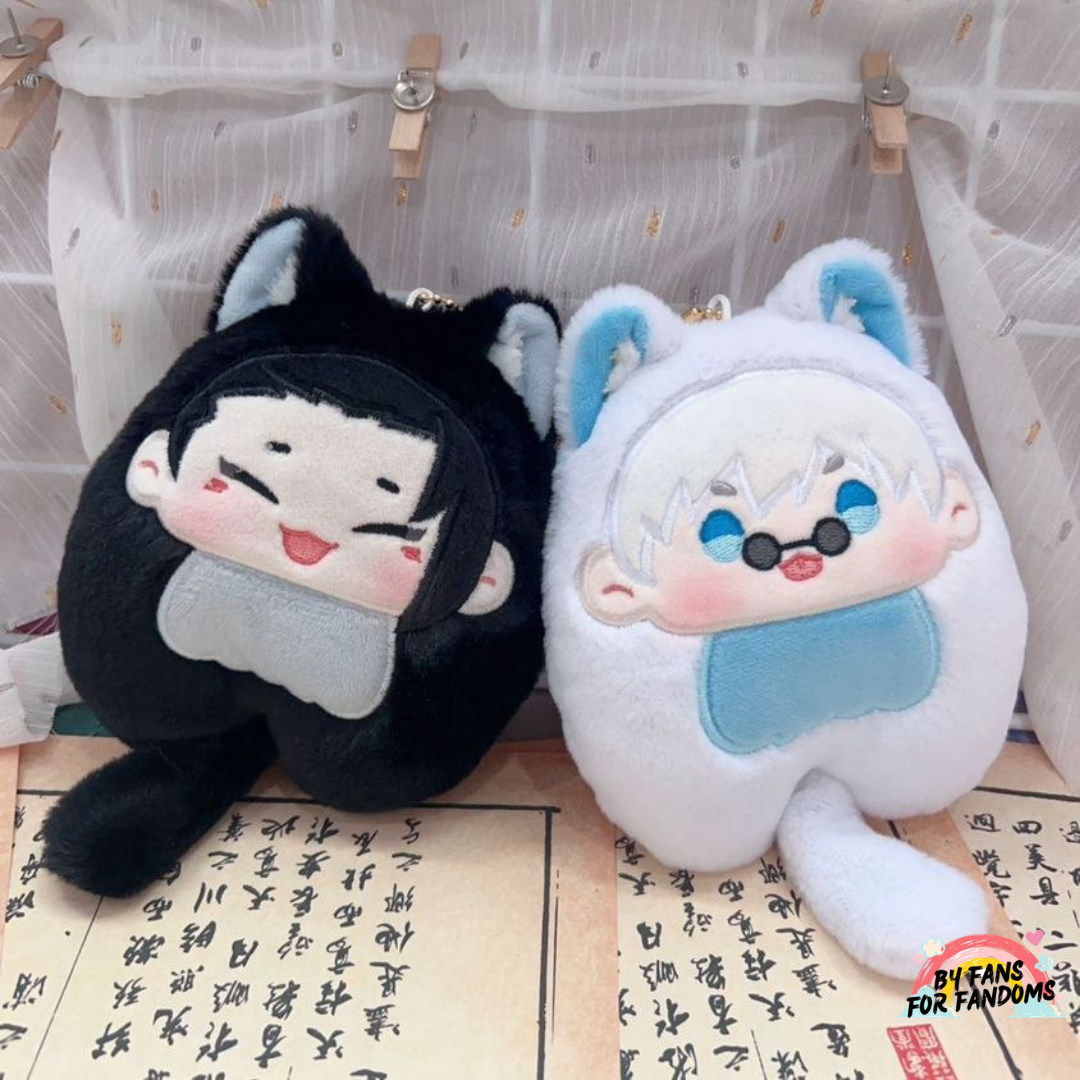 Jujutsu Kaisen Gojo Neko Geto Kitsune Plush Keychain