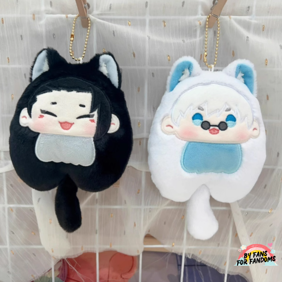 Jujutsu Kaisen Gojo Neko Geto Kitsune Plush Keychain