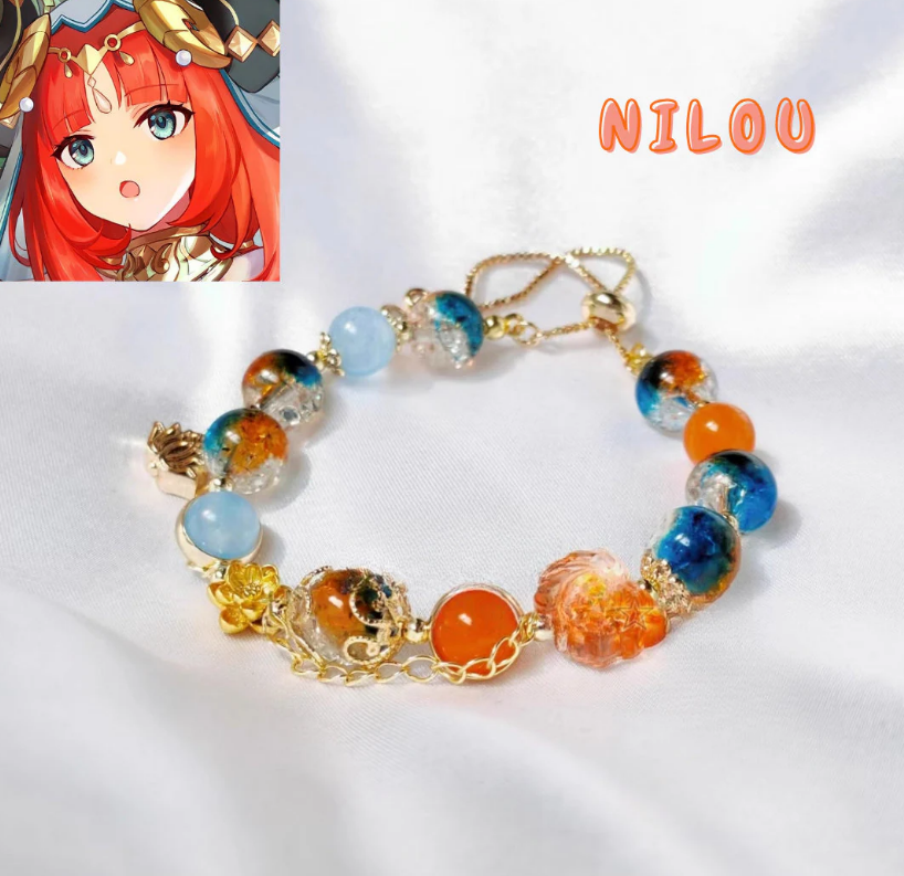 Pulsera con cuentas de cristal inspirada en Genshin Impact Venti