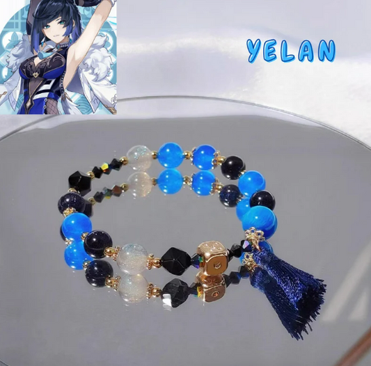 Genshin Impact Yelan Inspired Crystal Beaded Bracelet