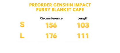 PREORDER Genshin Impact Furry Blanket Cape