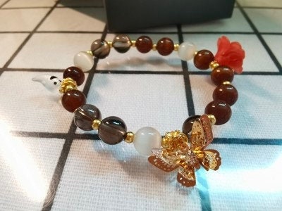 Genshin Impact Hu Tao Inspired Crystal Beaded Bracelet