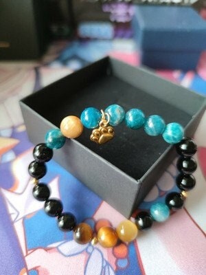 Genshin Impact Gorou Inspired Crystal Beaded Bracelet