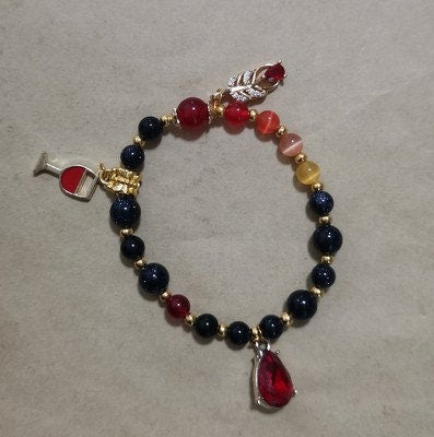 Genshin Impact Diluc Inspired Crystal Beaded Bracelet